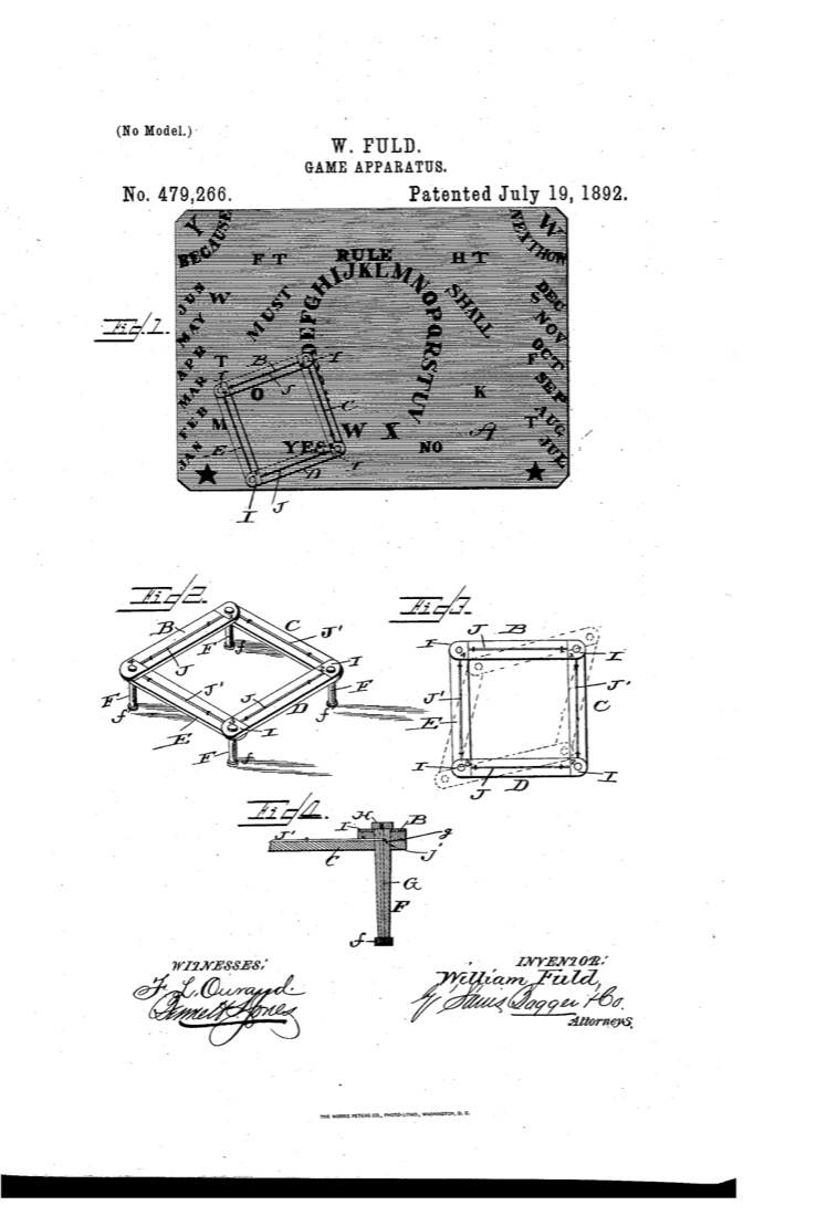 US 479,266, Game Apparatus, sheet 1