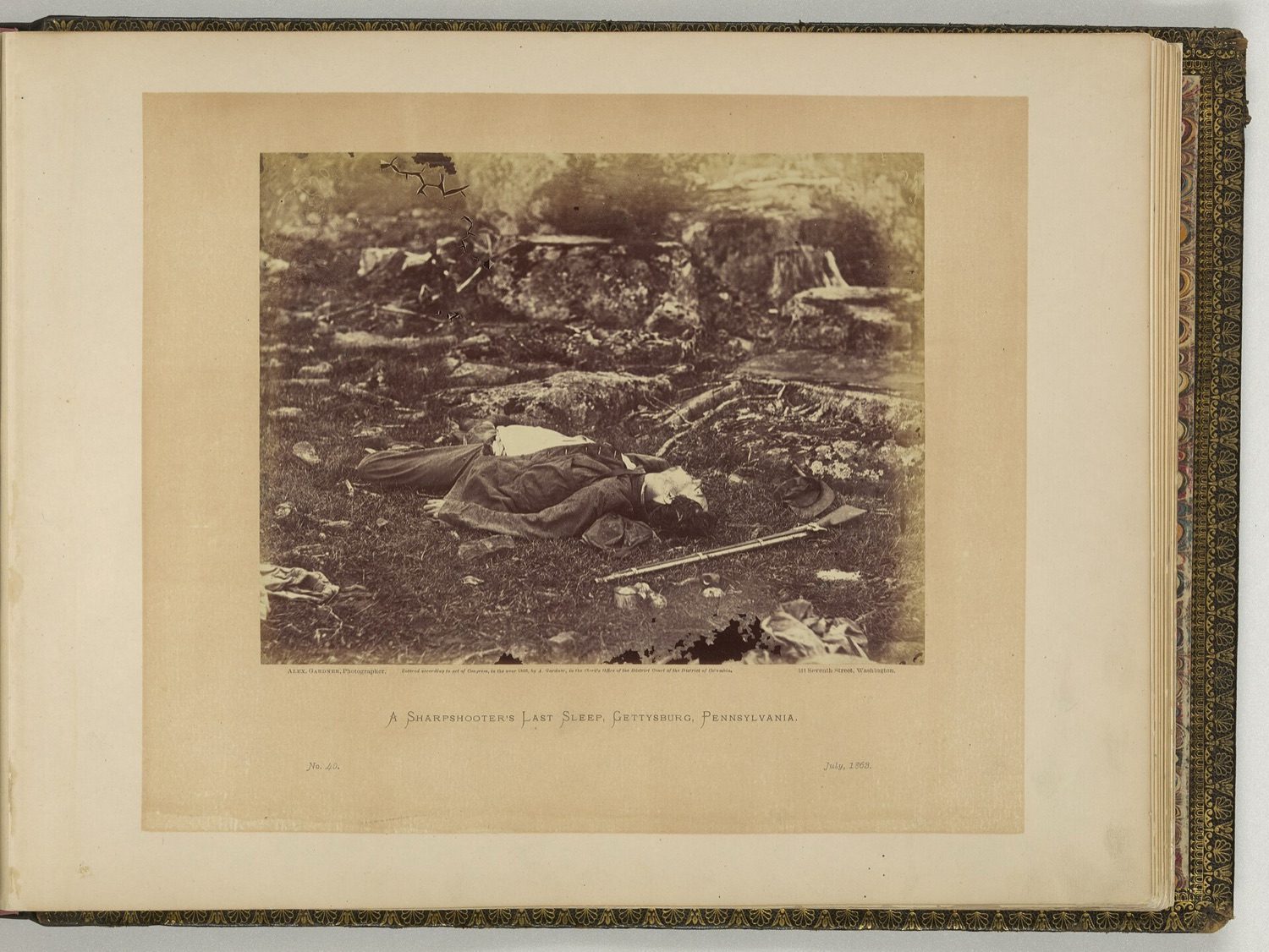 A Sharpshooter’s Last Sleep, Gettysburg, July 1863. Alexander Gardner