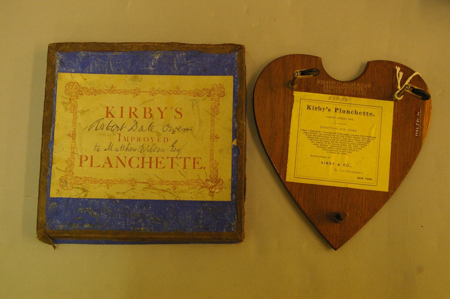 Kirby’s Improved Planchette, New York, c. 1868